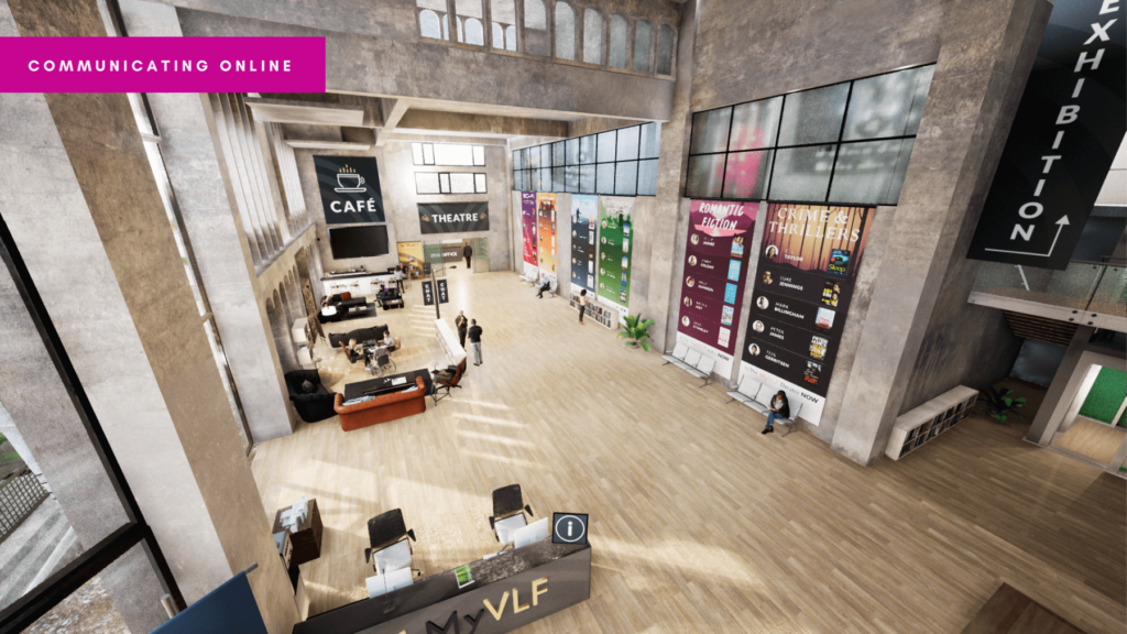 Header image showing the MyVLF virtual festival environment